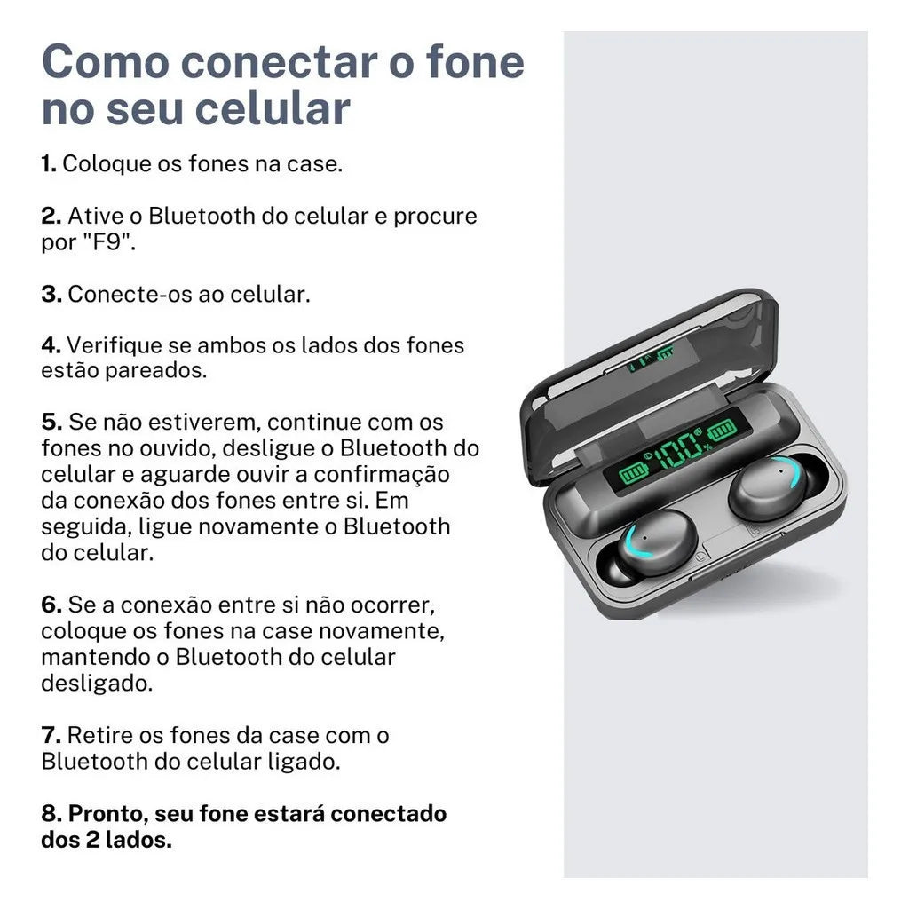 Fone De Ouvido Sem Fio F9-5